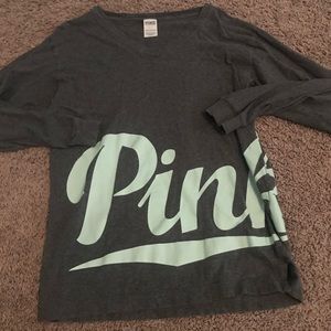 VS Pink grey long sleeve tee